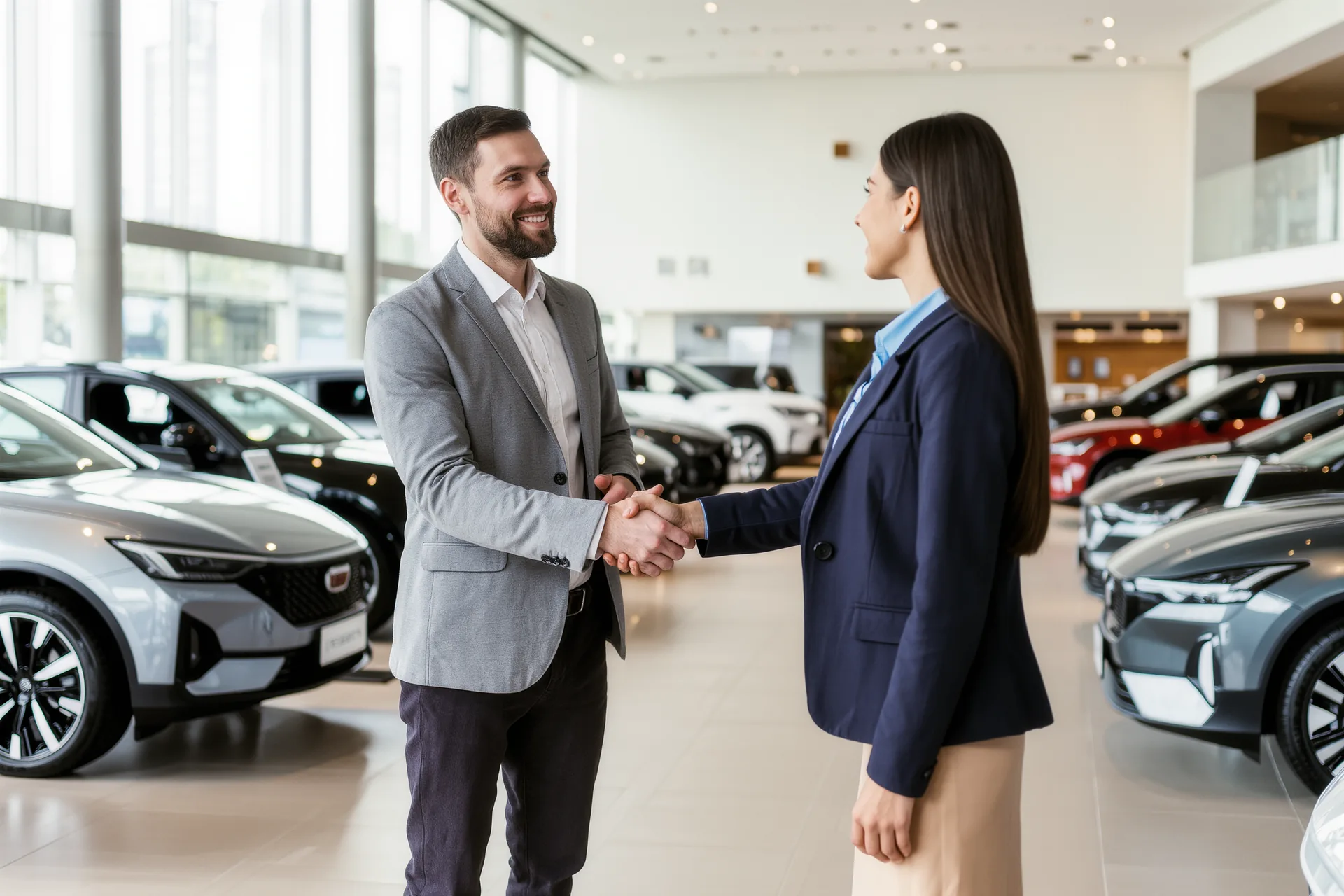 Händler-Ankauf und -Verkauf — Handschlag im Autohaus